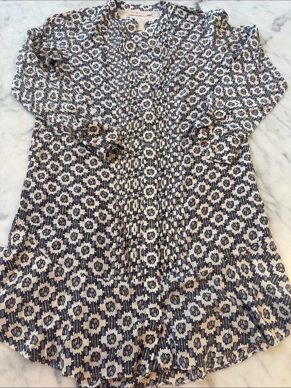 Tory Burch Navy and Cream Dress